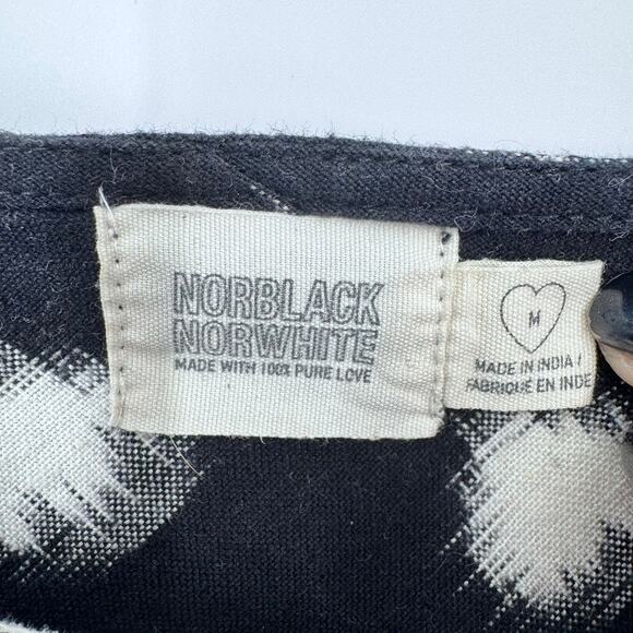 Anthropologie Dress Nor Black Nor White Medium 100% Cotton Black White - Picture 5 of 6